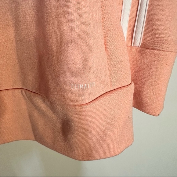 Adidas Climalite Pink Long Sleeve Sweatshirt Women’s Large 3Stripes Crewneck - Picture 11 of 14